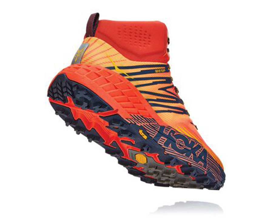 Chaussure Trail Hoka One One Speedgoat Mid Gore-Tex 2 Homme - Rouge - DZI-518329